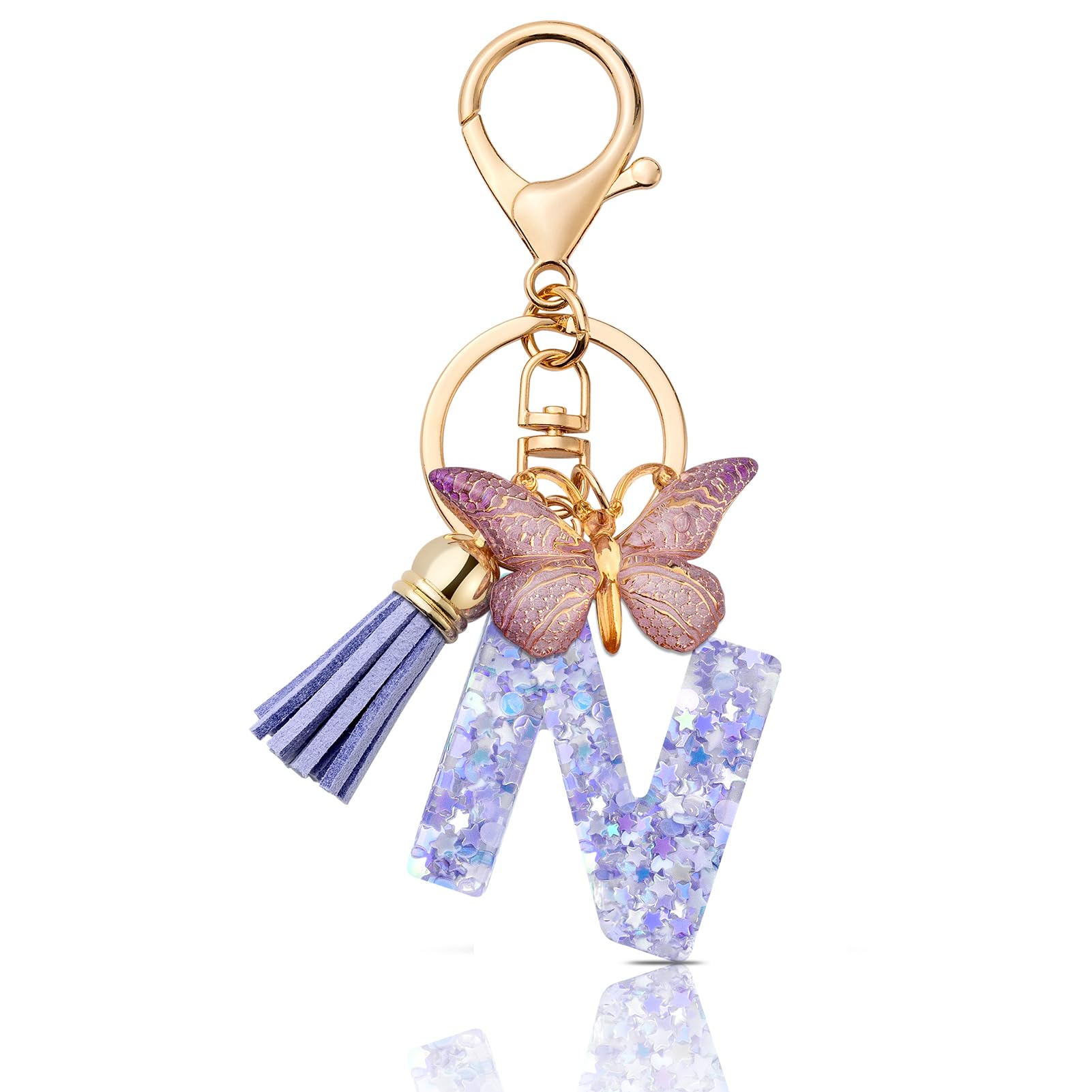 MORSUNBELA Schlüsselanhänger Buchstabe Mädchen Anhänger Schlüssel schlüsselbund Buchstaben mit Anfangsbuchstabe für Frauen Damen