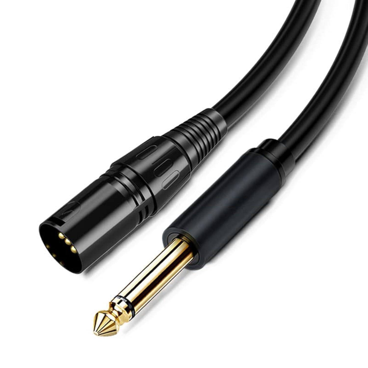 XMUXI XLR Male to 1/4 inch Unbalanced Microphone Cable, Mono TS 6.35mm to Male XLR Audio Cable Interconnect Mic Cord (5 Meters)