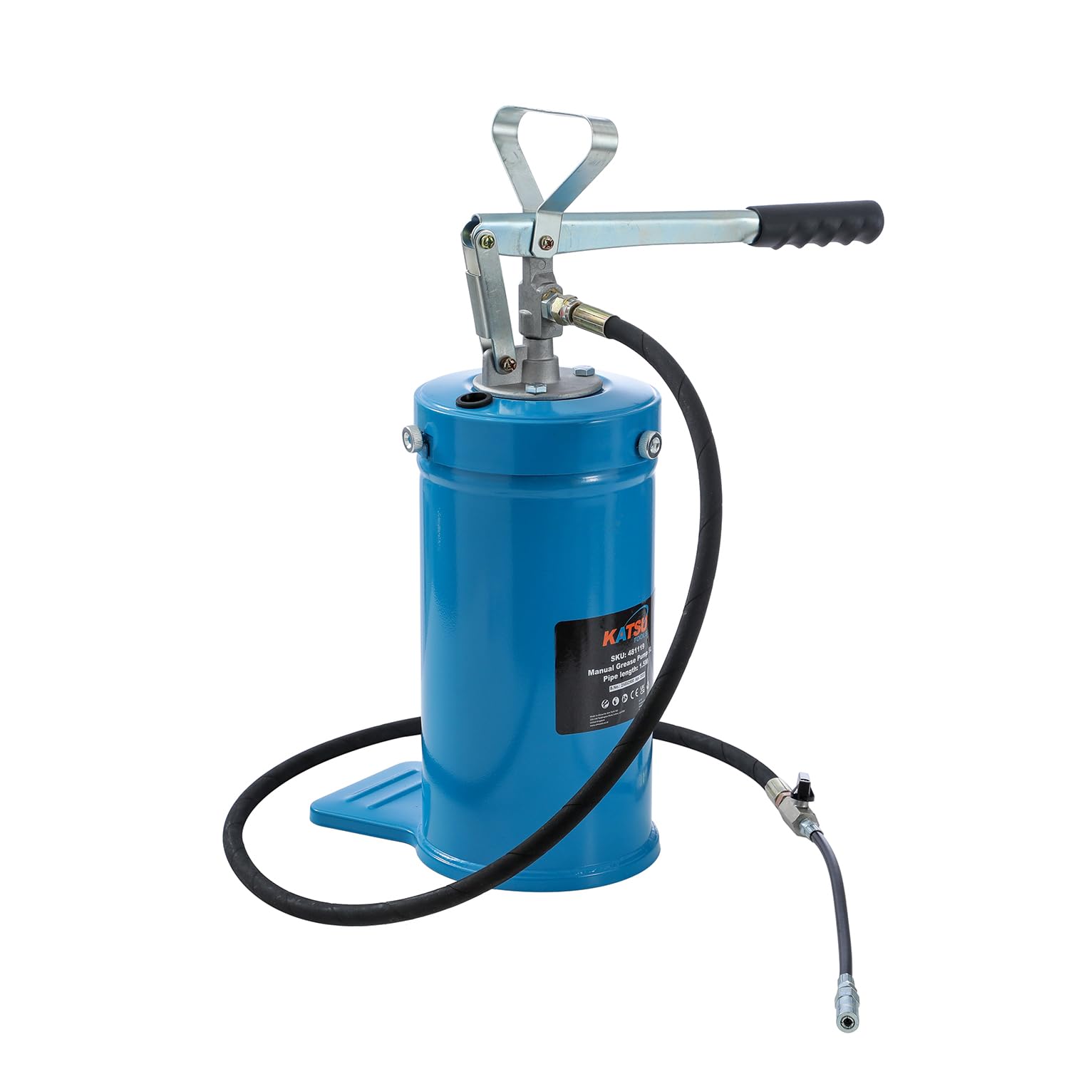 KATSU Tools Pompa Manuale per Grasso 5 Litri Portatile, Lubrificatore a Mano per Veicoli e Macchinari (Economico) 481119