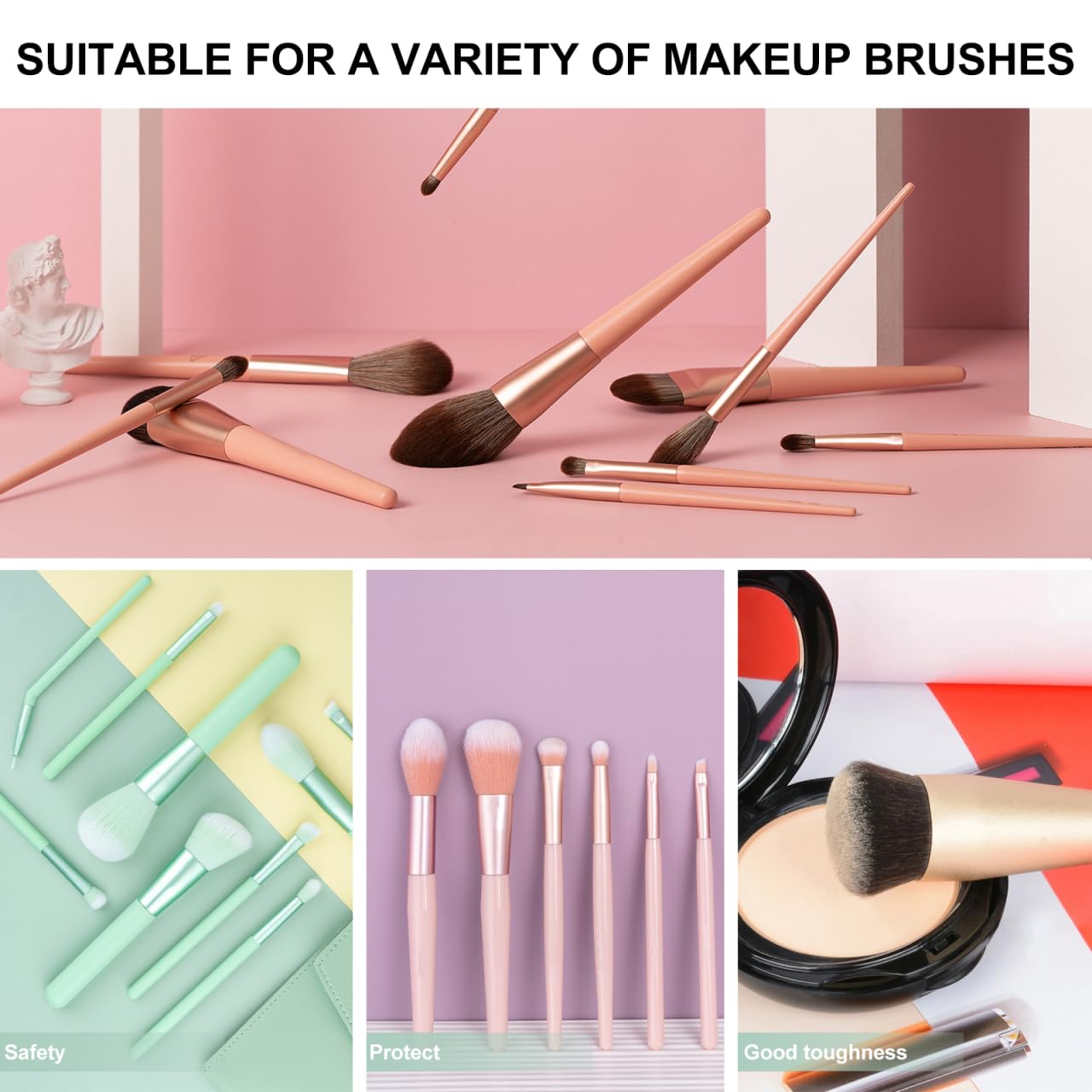 Didiseaon 50pcs Makeup Brush Cover Protective Mesh Sleeve Reusable Brush Protector for Storage and Travel Keeps Brushes Clean and Shape Black - Image 4