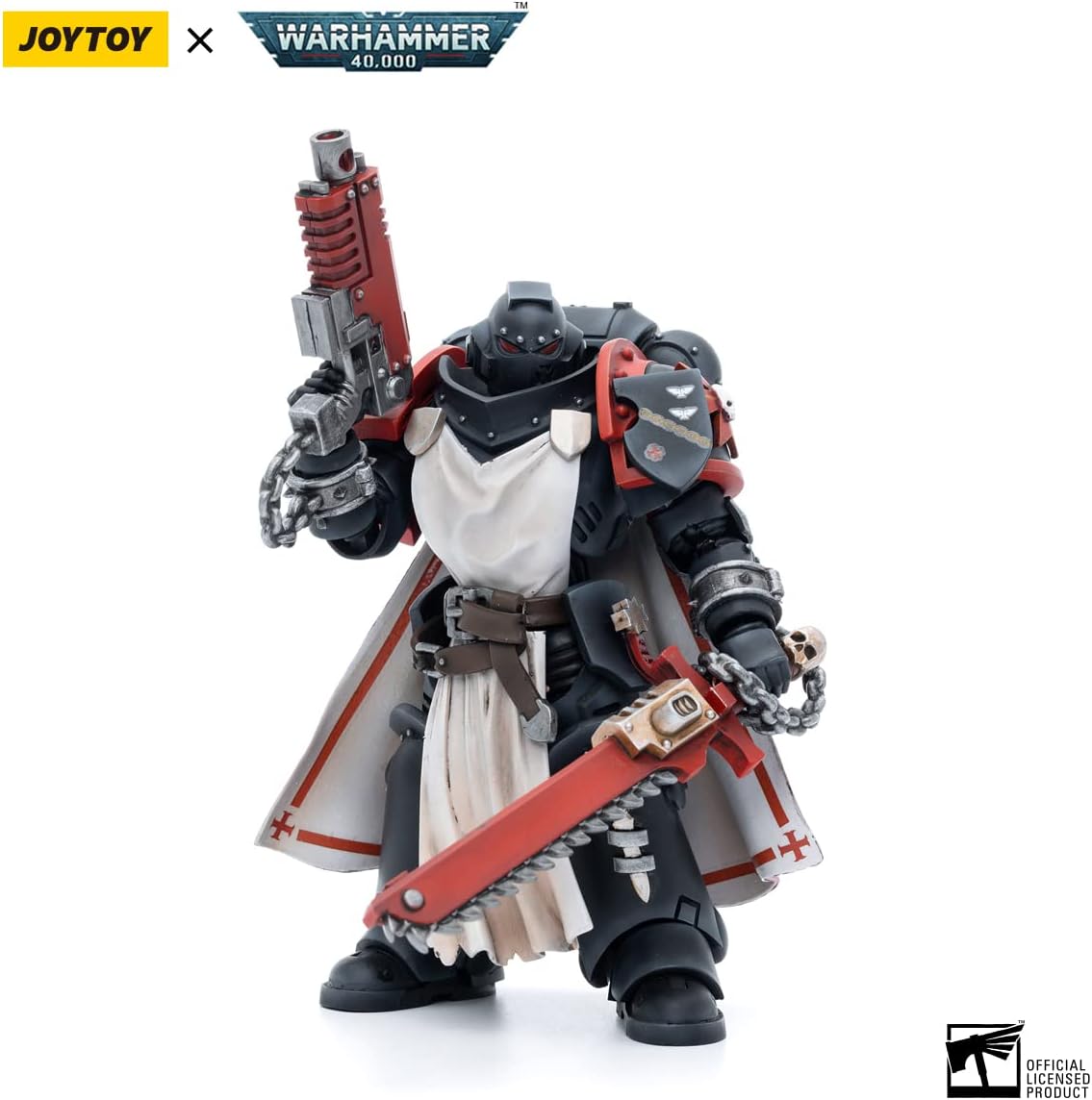 JOYTOY 1/18 Action Figure Warhammer 40,000 Black Templars Primaris Sword Brethren Harmund 4.5 inch Collectible Action Figures Kits