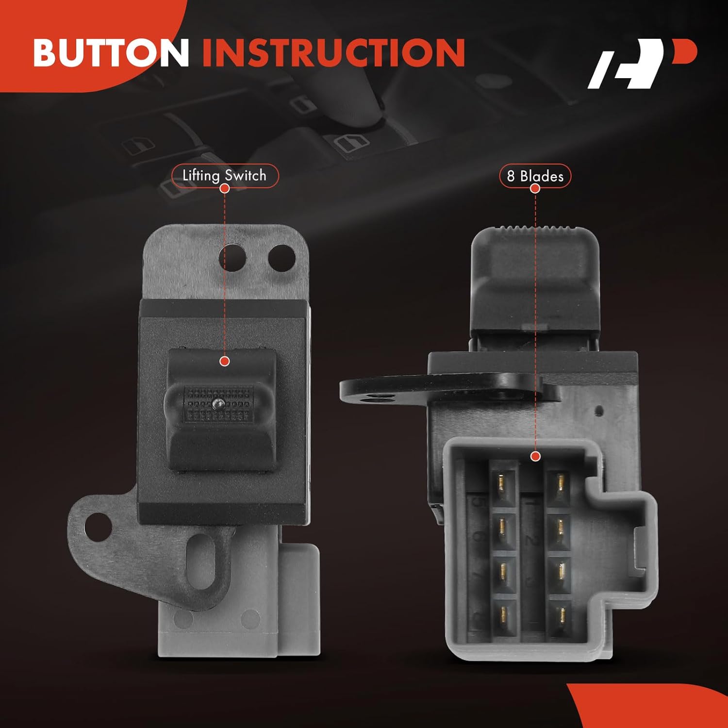 A-Premium Driver Side Power Window Switch Compatible with Dodge Grand Caravan 2002-2007, Caravan 2002-2007 & Chrysler Town & Country 2002-2007