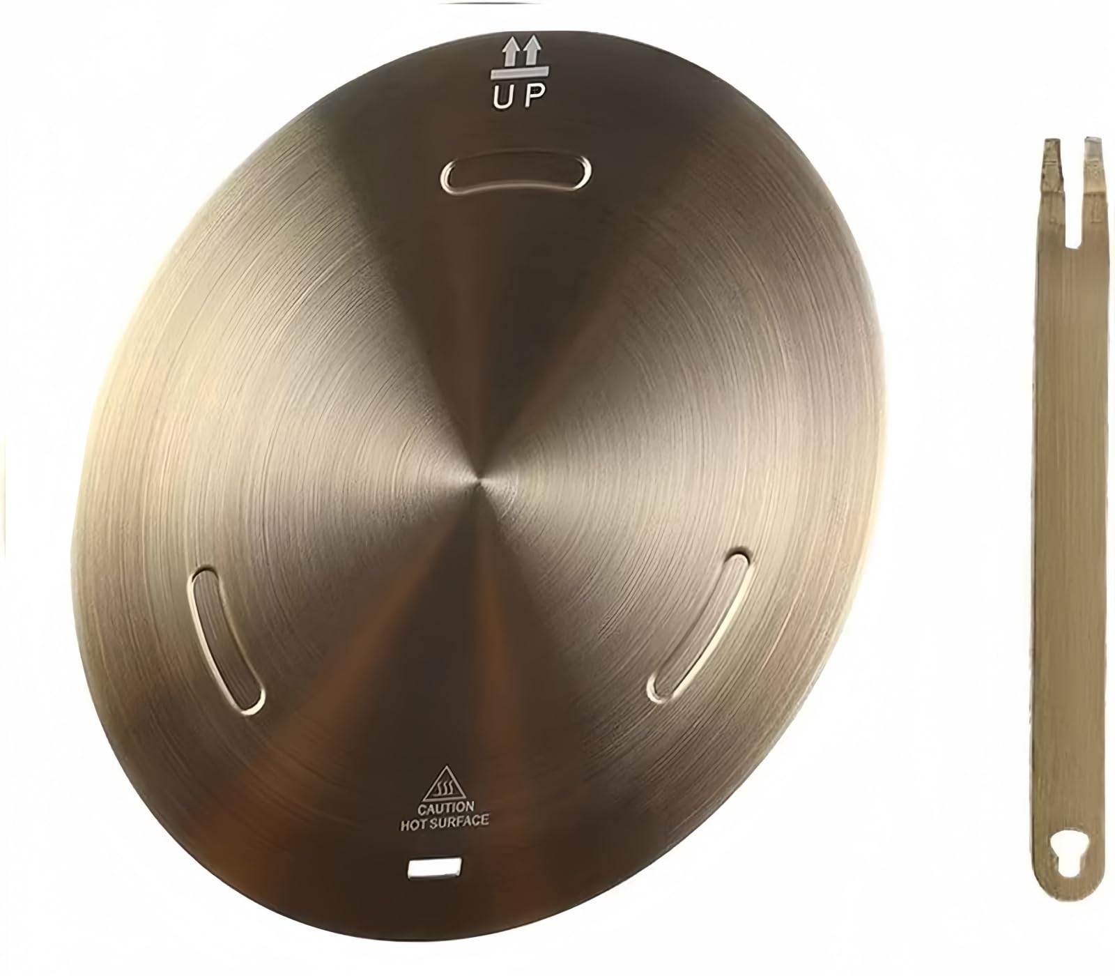Inductiekookplaat adapterplaat voor gas elektronisch fornuis, NISPOTDOR inductie omvormer plaat warmteverspreider met afneembaar handvat voor melk koffie kookgerei, 7,9 inch
