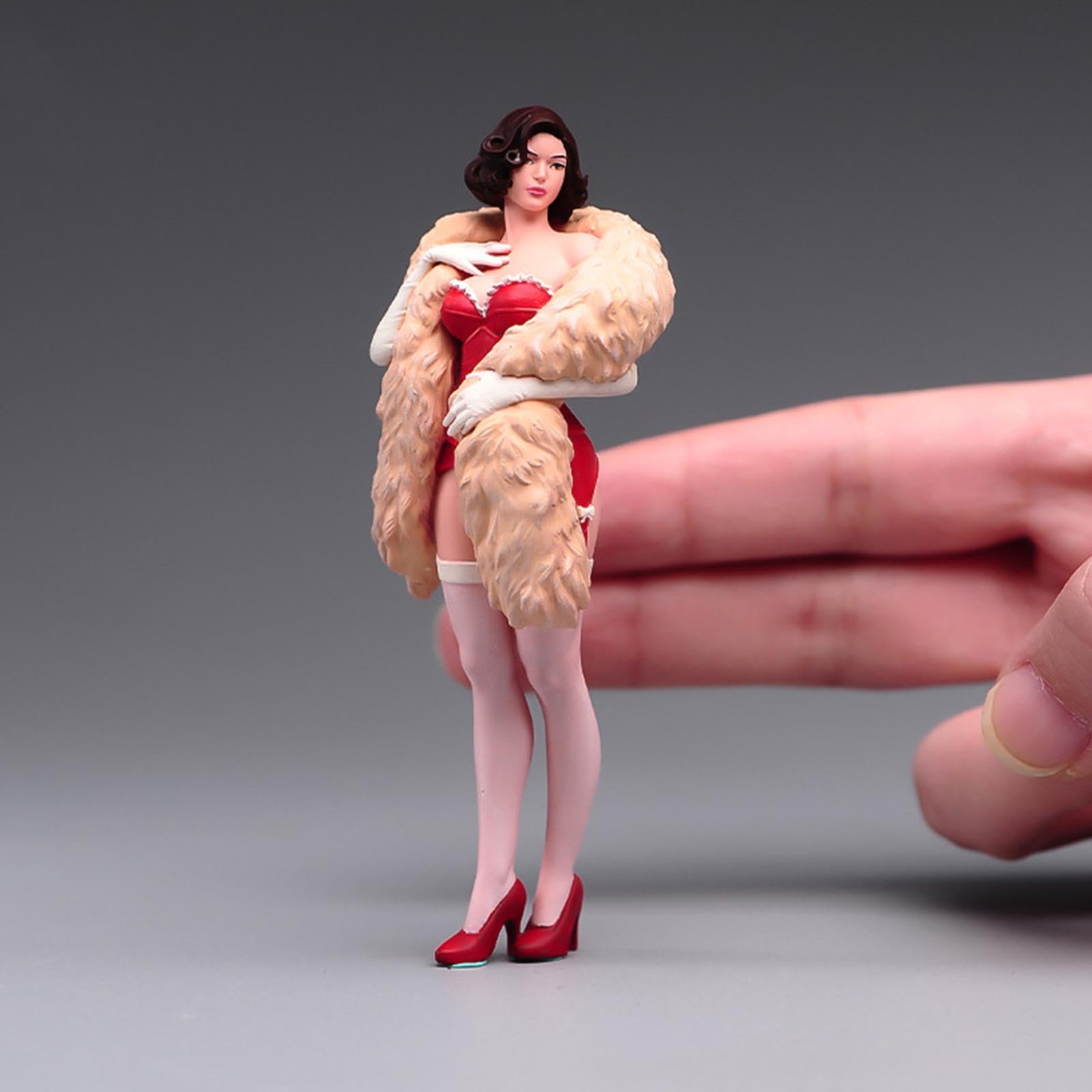 1/18 Figur Kleine Figur Vermummte Dame Sammlung DIY Diorama Zubehör Lässige Gestaltung Dekoration Handbemalt Detailreich