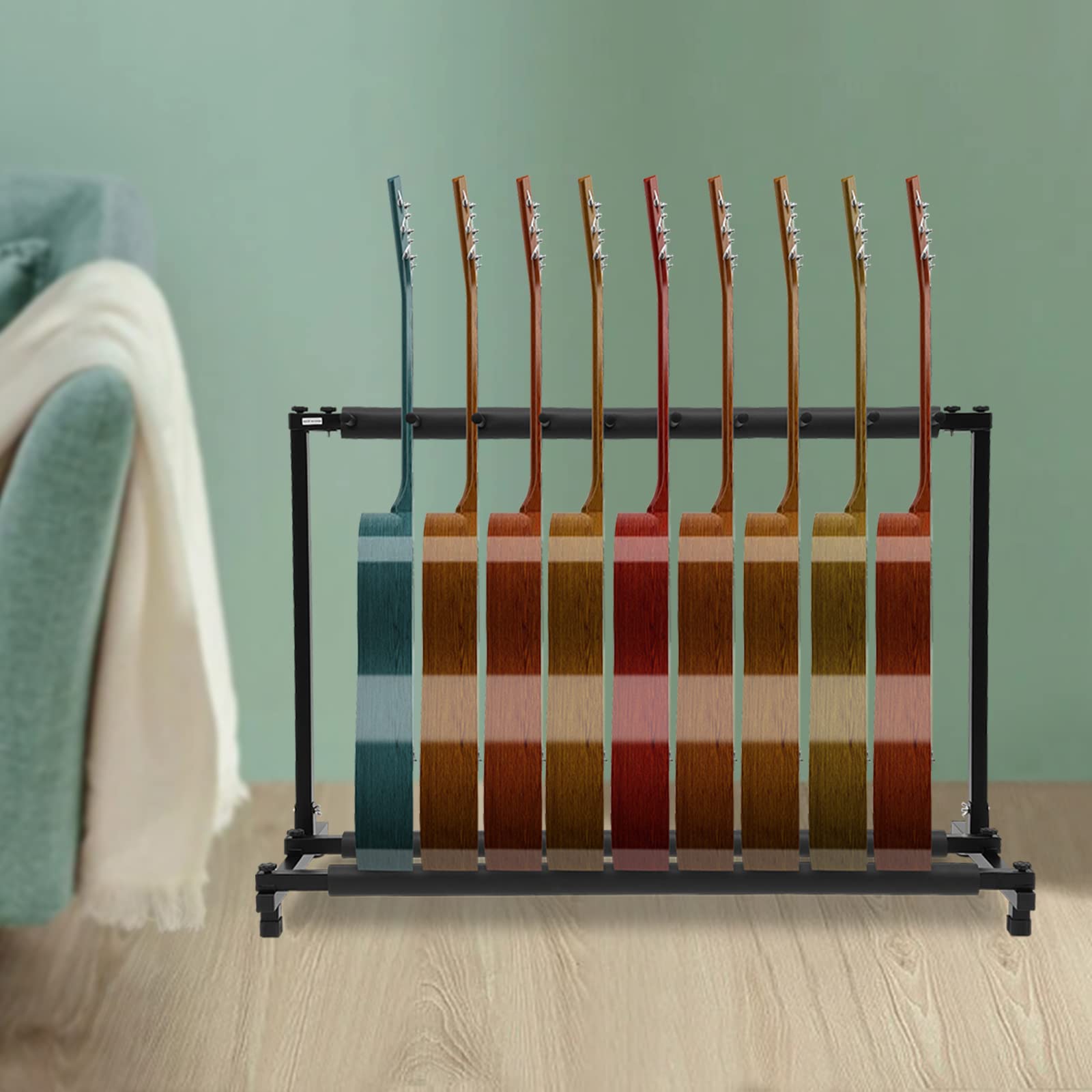 Supporto Per Chitarra Pieghevole - Per 9 Chitarre, Elettrica, Acustica E Basso - Foto 8