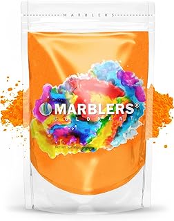 MARBLERS Fluorescent Pigment Powder [Neon Mango] 3oz (85g) | Matte Pigment | Dye | Non-Toxic | Vegan | Cruelty-Free | Nail Polish, Nail Art, Soap, Slime, Candle, Resin, Epoxy, Acrylic Paint