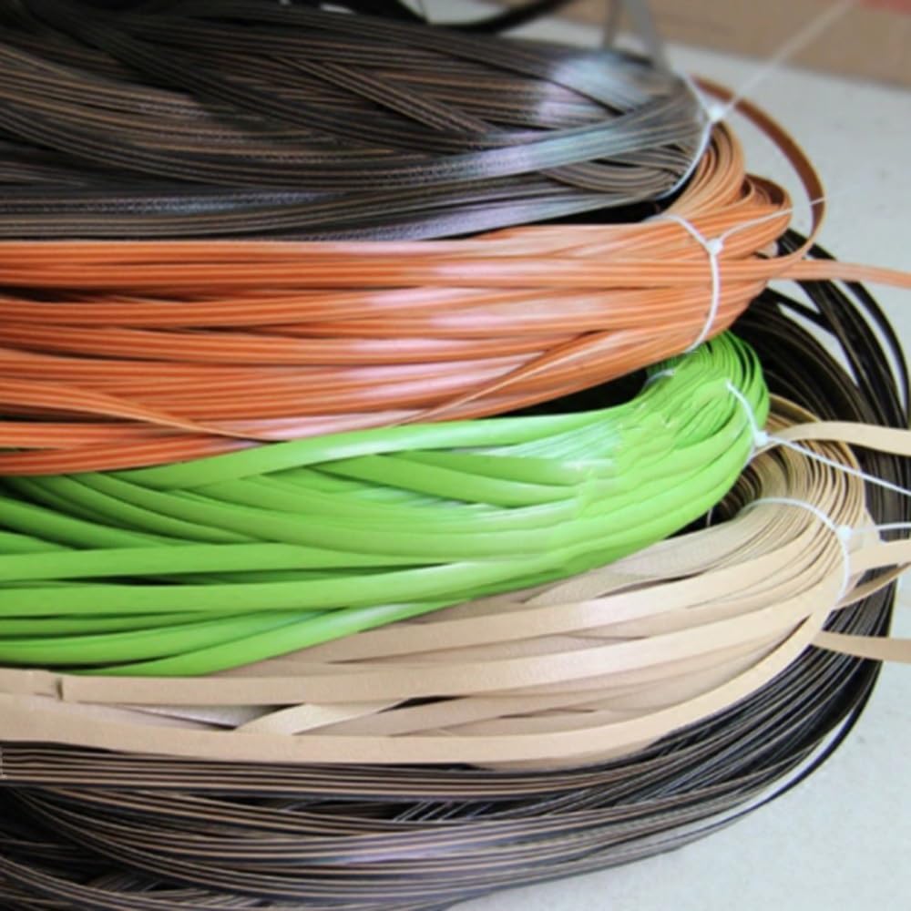 Yldessm&EU Materiale di Riparazione in Vimini da 60 m, Larghezza 8 mm Kit di Riparazione in Rattan plastica Materiale for Tessitura in Vimini Piatto for Sedia da Giardino Divano Cestino(Orange)