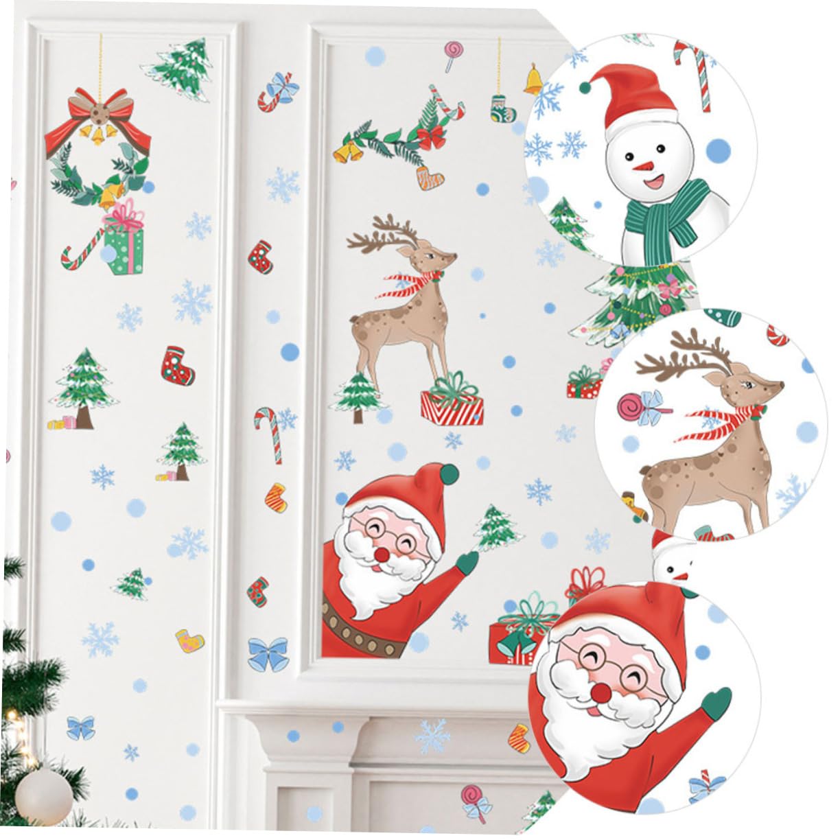 Alipis 30 Fogli Vetrofanie natalizie ornamento da appendere di Natale vetrofanie con fiocchi di neve decorazioni natalizie da parete addobbi natalizi da parete Ornamenti natalizi pvc