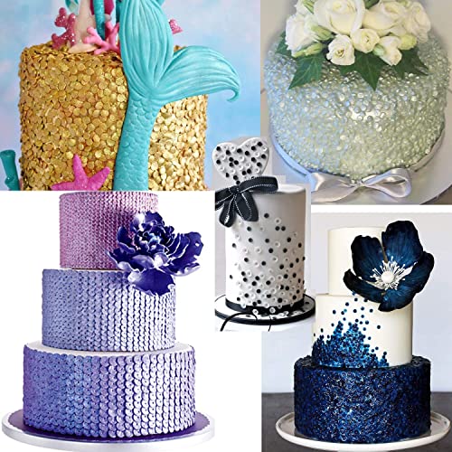Anyana Huge Silicone Mat, Repeat Sequins Mini Buttons, Wedding Cake Decorating Tools for Edible Lace Fondant Mold, Bohemian, 40 x 30 cm, Blue - Thumbnail 4