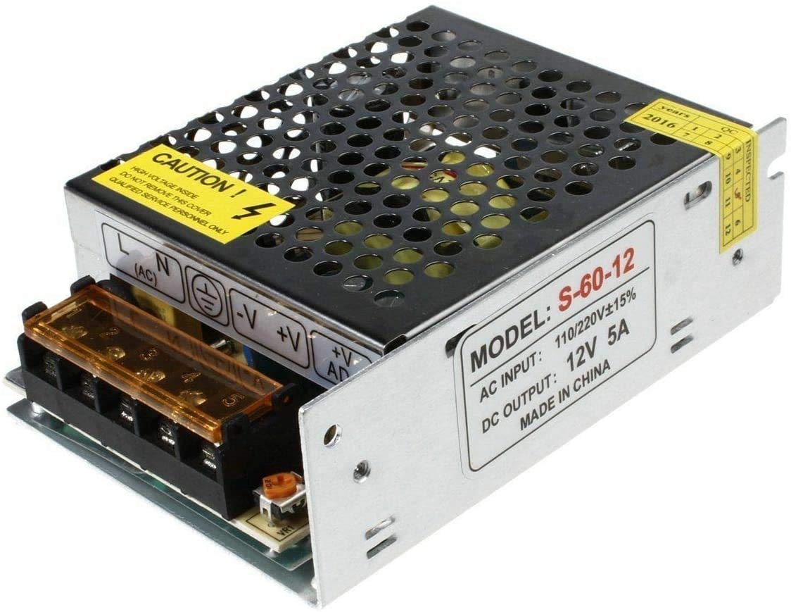 12V 5A 60W IP20 LED Driver Switching Power Supply for LED Strips & CCTV