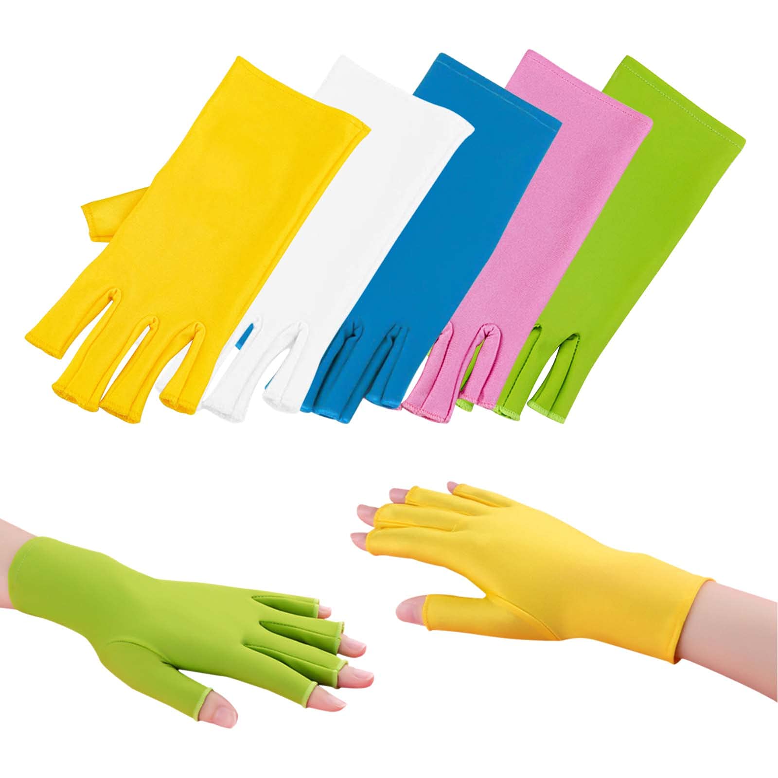 Photo 1 of  5 Pairs UV Gloves for Nails UV Shield Glove for Nail Lamp, Fingerless Glove for Women Manicures, Professional UV Light Protection Glove, UV Shield Glove for Nail Art Skin Care Driving