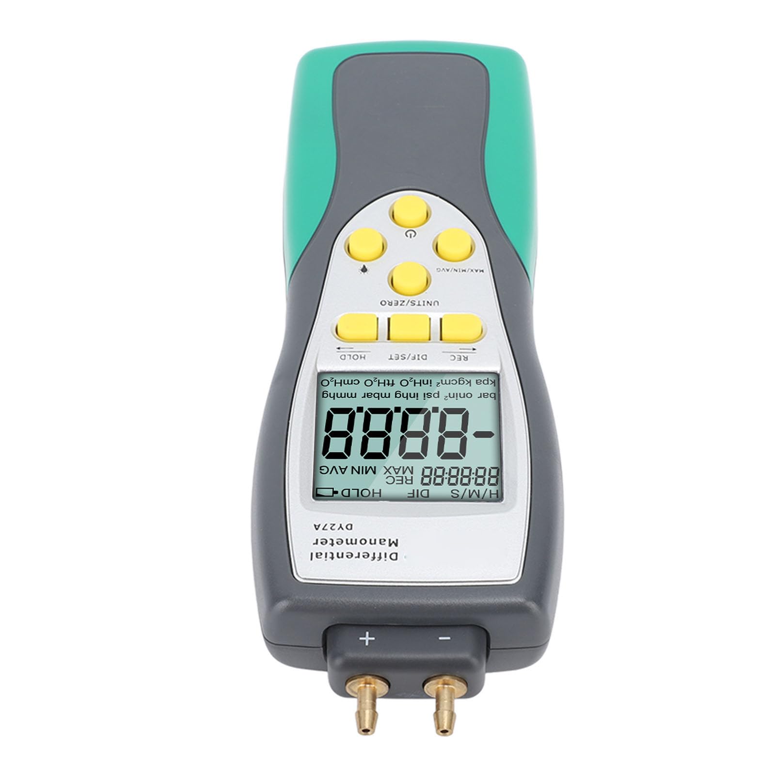 Manómetro Digital, Probador de Presión de Gas, 11 Unidades de Medida Seleccionables, Pantalla LCD Grande con Luz de Fondo, Básico para Frenar Líneas de Gas de Bomba de Vacío
