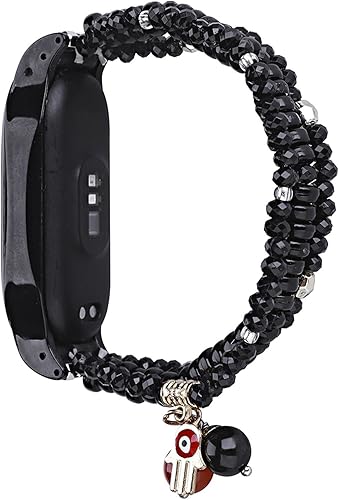 LIRU Correa colorida para reloj inteligente Mi Band 7 de repuesto para mujer correa de reloj con cuentas para Mi 7 color negro tamaño para Mi Band 7