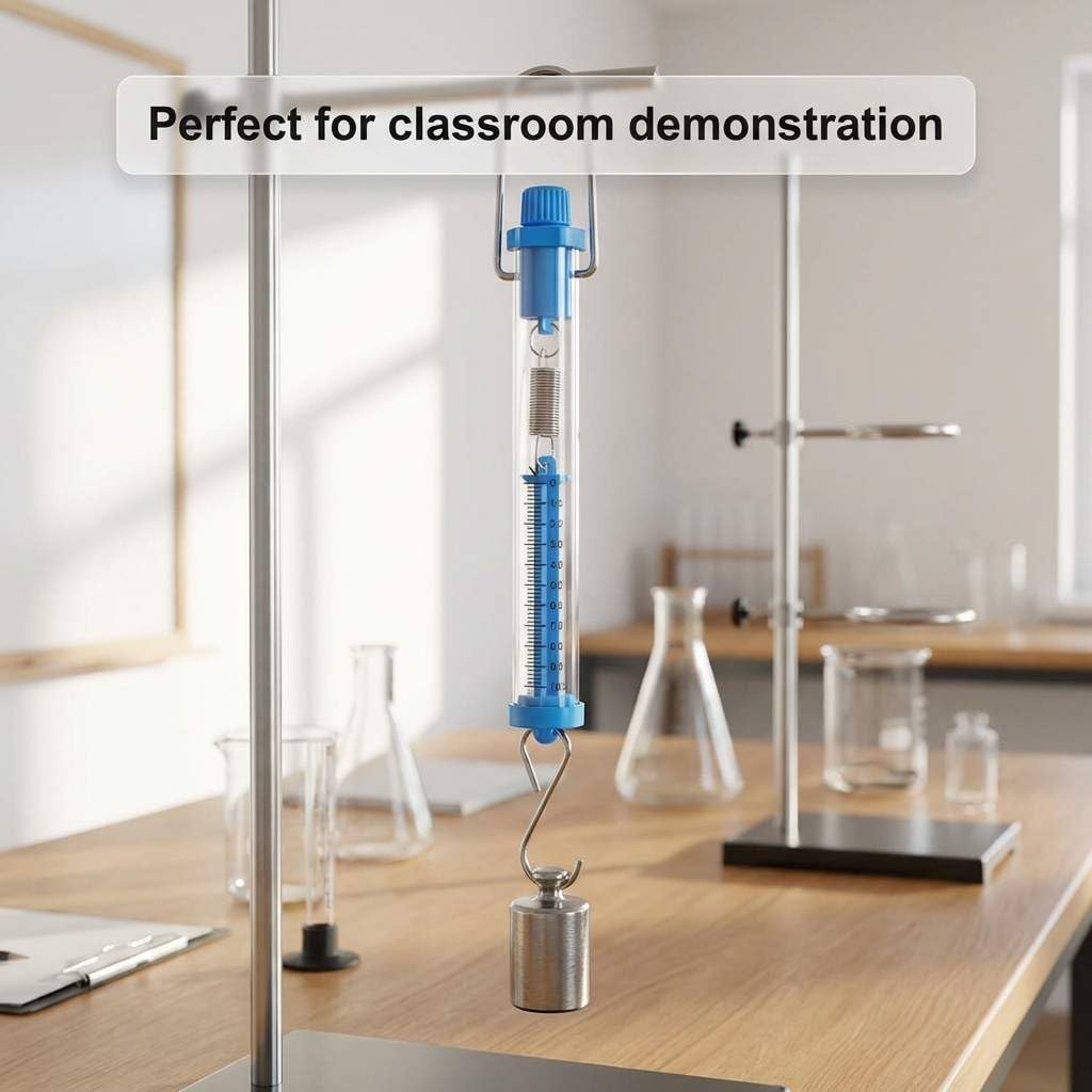 QWORK Tubular Spring Scale Set – 1N to 30N Range, Gram & Newton Dual Scale for Physics Lab, Classroom & Test Use, 1N, 5N, 10N, 20N, and 30N