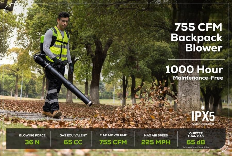 GREENWORKS Commercial Optimus 82v 36N Backpack Leaf Blower Core530 DP Kit BB361-C5DP (CORE TECH Batteries)