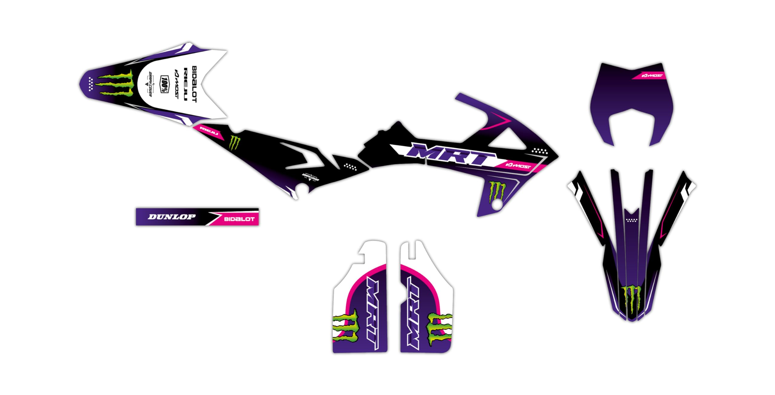 Kit Decorativo Motocross RIEJU MRT 50 2009-2021 - Sticker WIX Verde