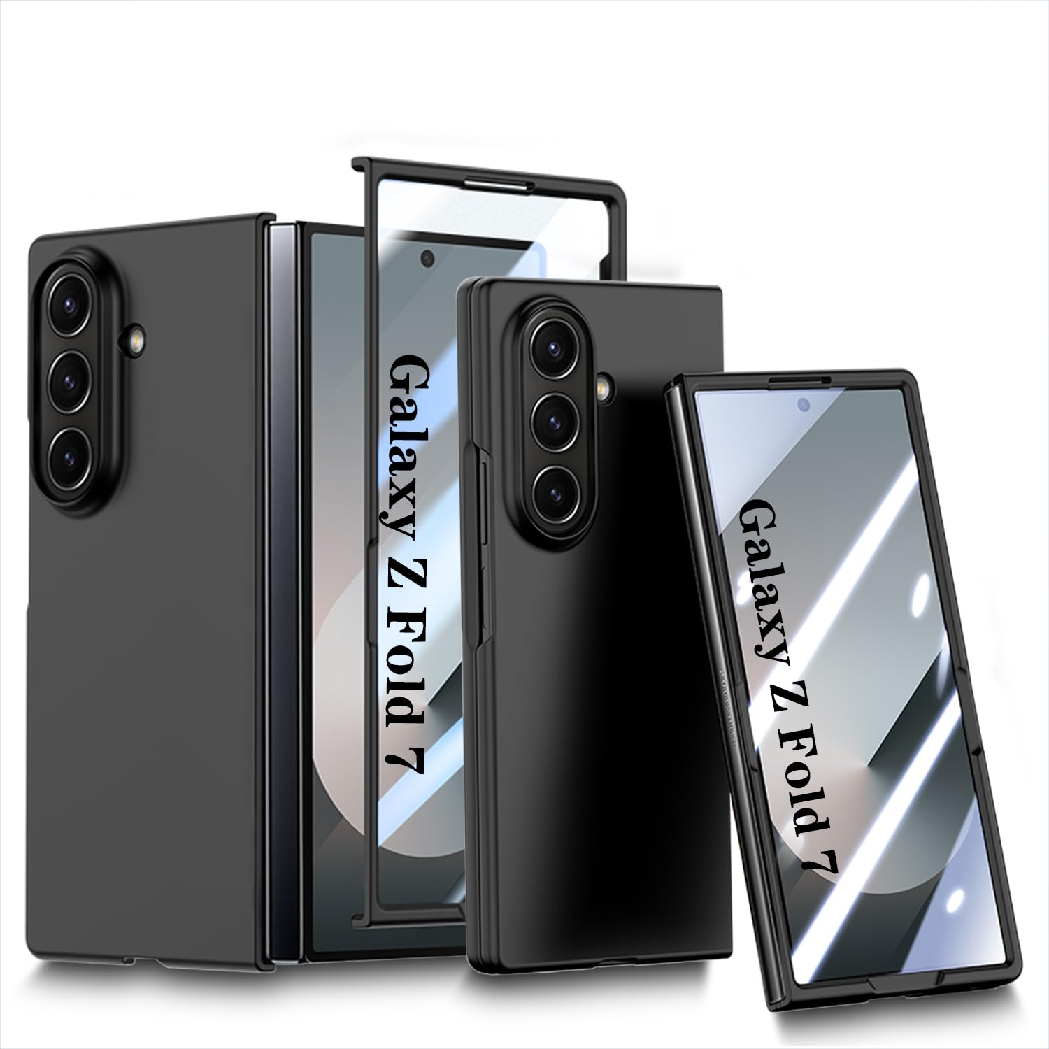 LWLFEKA for Samsung Galaxy Z Fold 7 Case with Screen Protector Support Wireless Charging Samsung Z Fold7 Cover Thin Slim Hard PC Non-Slip Shockproof