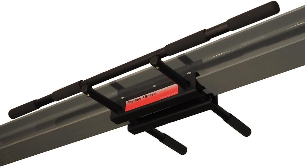 Firstlaw Fitness - 600 LBS Weight Limit - I-Beam Pull Up Bar - Long Bar with Straight Ends - Durable Rubber Grips - RED Label - Made in the USA!