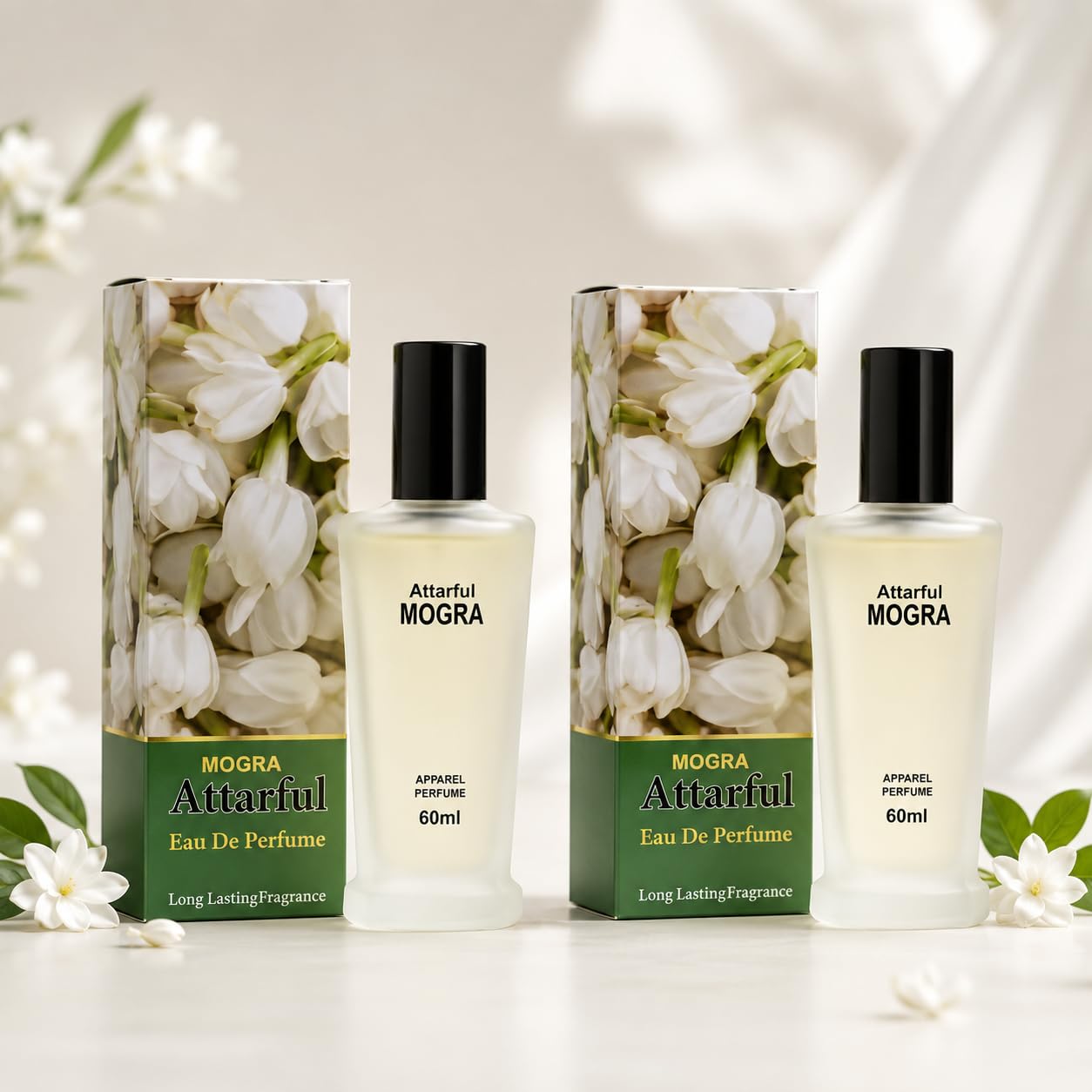 Premium Mogra Perfume | Long Lasting Floral Body Spray | Refreshing Jasmine Fragrance | Unisex Perfume for Daily Use | Travel Friendly Bottle (Pack Of 2)-image-0