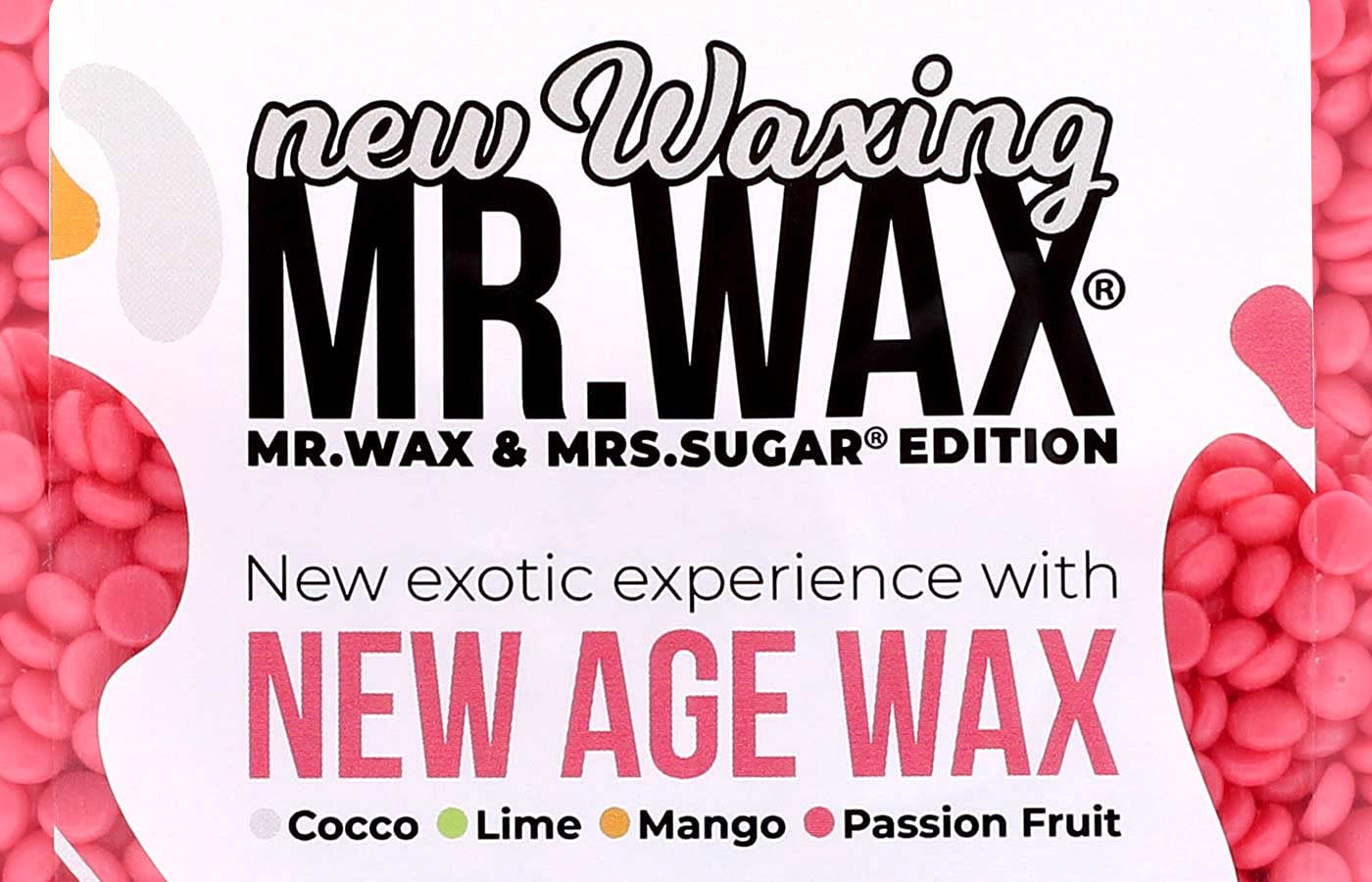 Mr. Wax New Age Waxing Passionsfrucht Wachsperlen für Haarentfernung, Wachs Warmwachs Perlen, schmerzfreie Enthaarung im Gesicht für Augenbrauen, Oberlippe, Intimbereich, Achseln