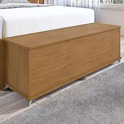 Baú Banco Mdf/mdp com Rodízios Luca Cedro