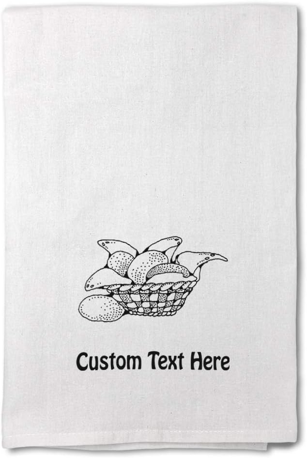Style In Print Custom Decor Flour Kitchen Towels Bread Basket Vintage Look B Food & Beverage Food & Beverage Bread Cleaning Supplies Dish Towels Personalized Text Here