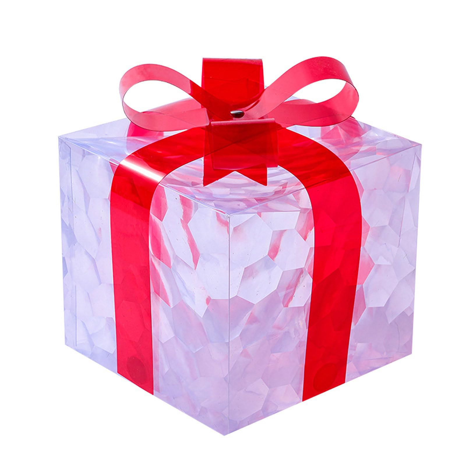 ozdoby świąteczne, Pudełko prezentowe LED na Boże Narodzenie, 3 sztuki, wielokolorowe, 13-19 cm(3piece blue bow set)