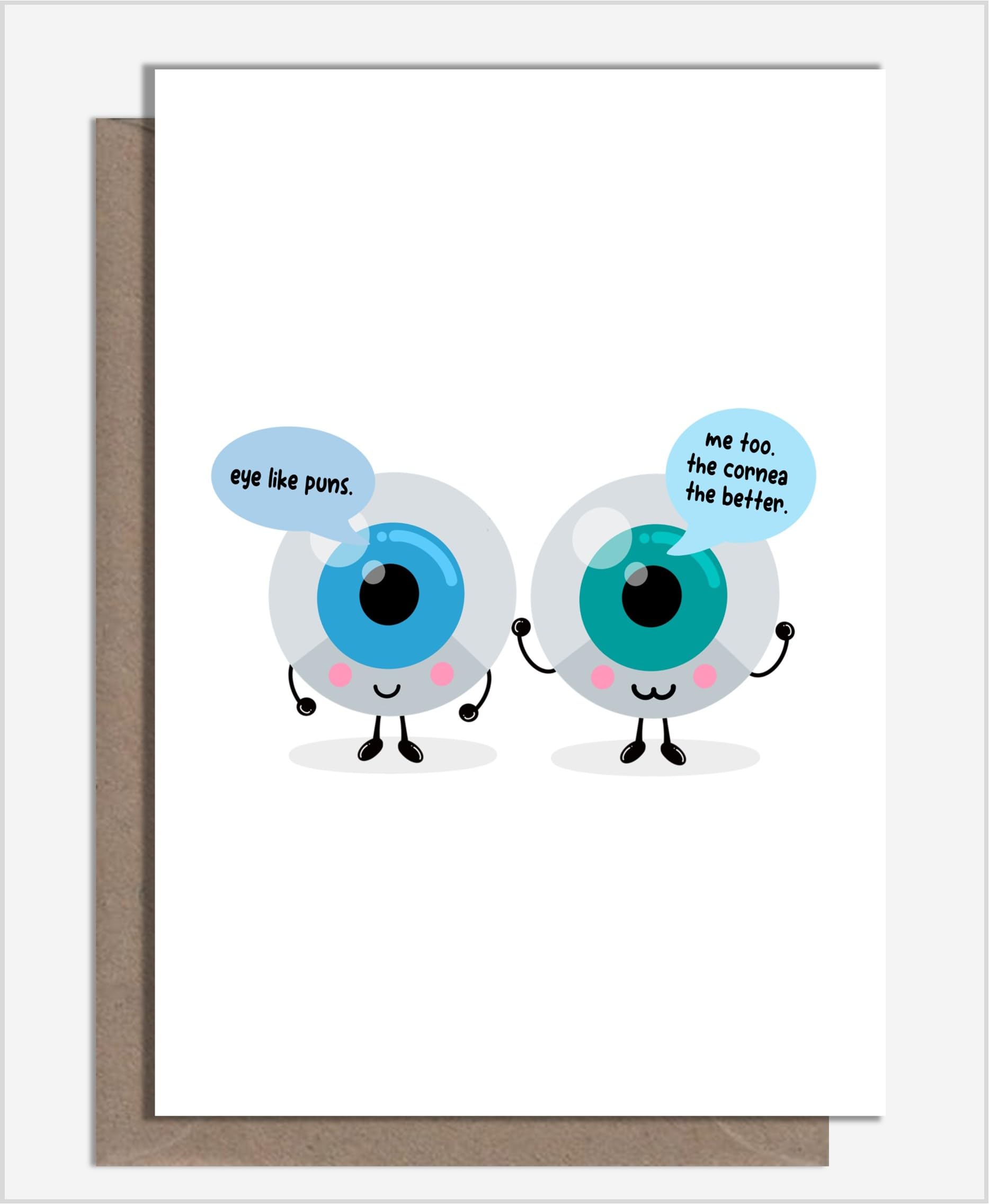 Witty & Funny Handmade Eye Operation Card For Get Well Soon With Cataract Surgery And Laser Correction By What the Duck Cards - CORNEA (Card & Rainbow Confetti)