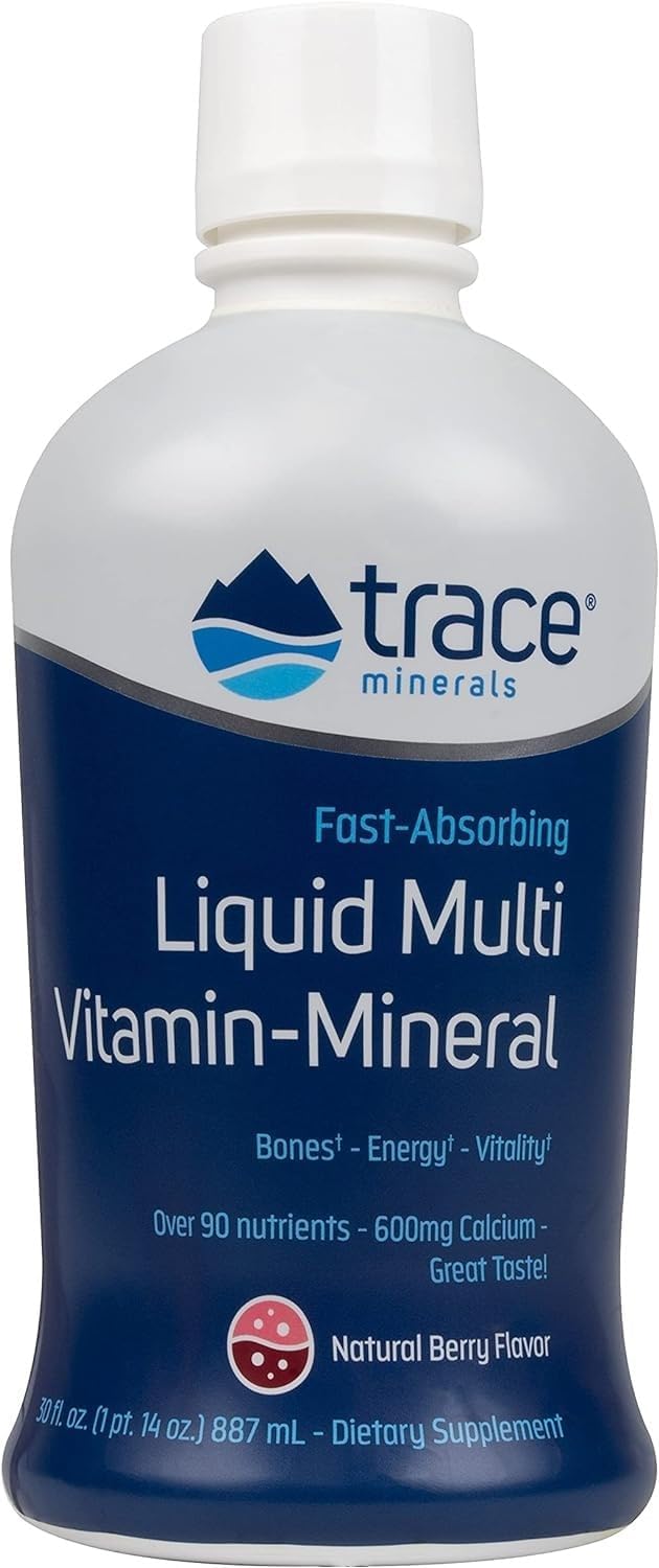 Trace Minerals Liquid Multi Vitamin-Mineral – Aid Body Mineral Health – Vitamin & Mineral Liquid Supplement – Supports Healthy Bones & Muscles – Natural Berry, 30 fl oz (30 Servings)