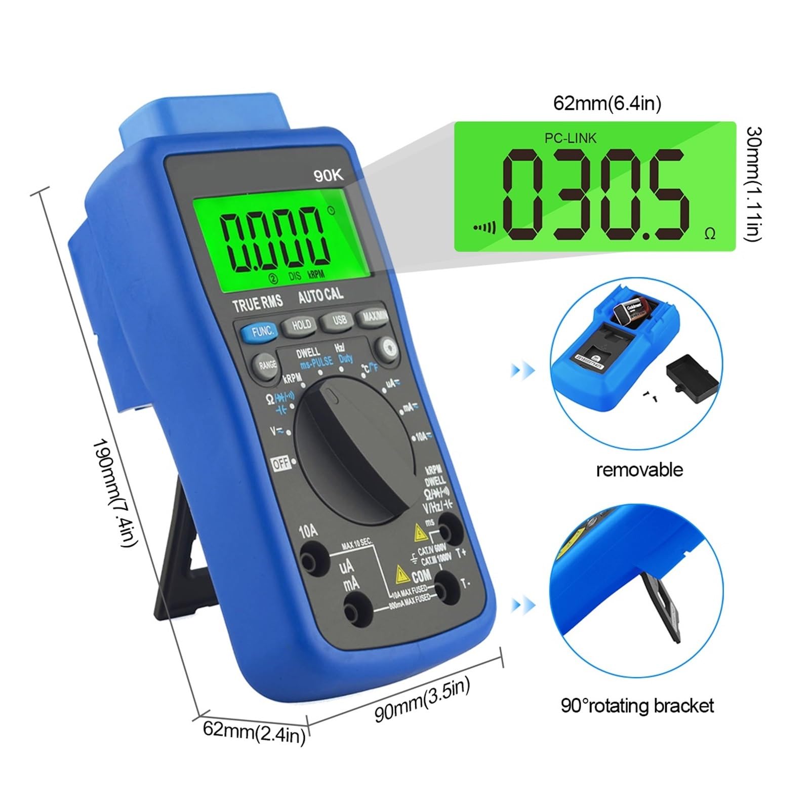 HP-90K Analizator Silnika Tester Auto Range Narzędzie Diagnostyczne Do Samochodów Z Wyjściem Danych Przez Multimetr Samochodowy USB Multimetro Szybko Dokładnie Łatwy Odczyt