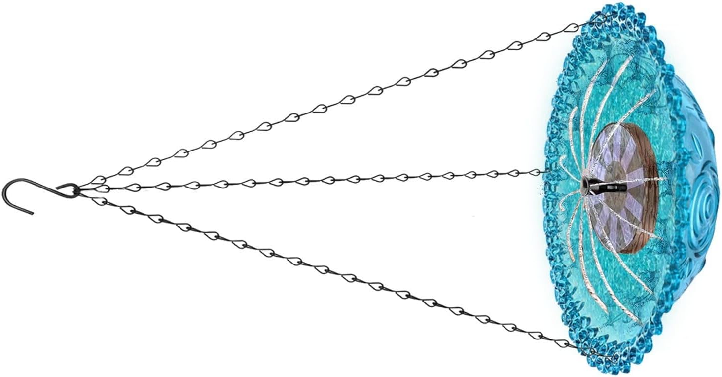 Hanging Outdoor Bird Bath Fountain Solar Power Attracts Birds Squirrels Large Capacity Garden Feeder Large Capacity Bird Feeding Bath