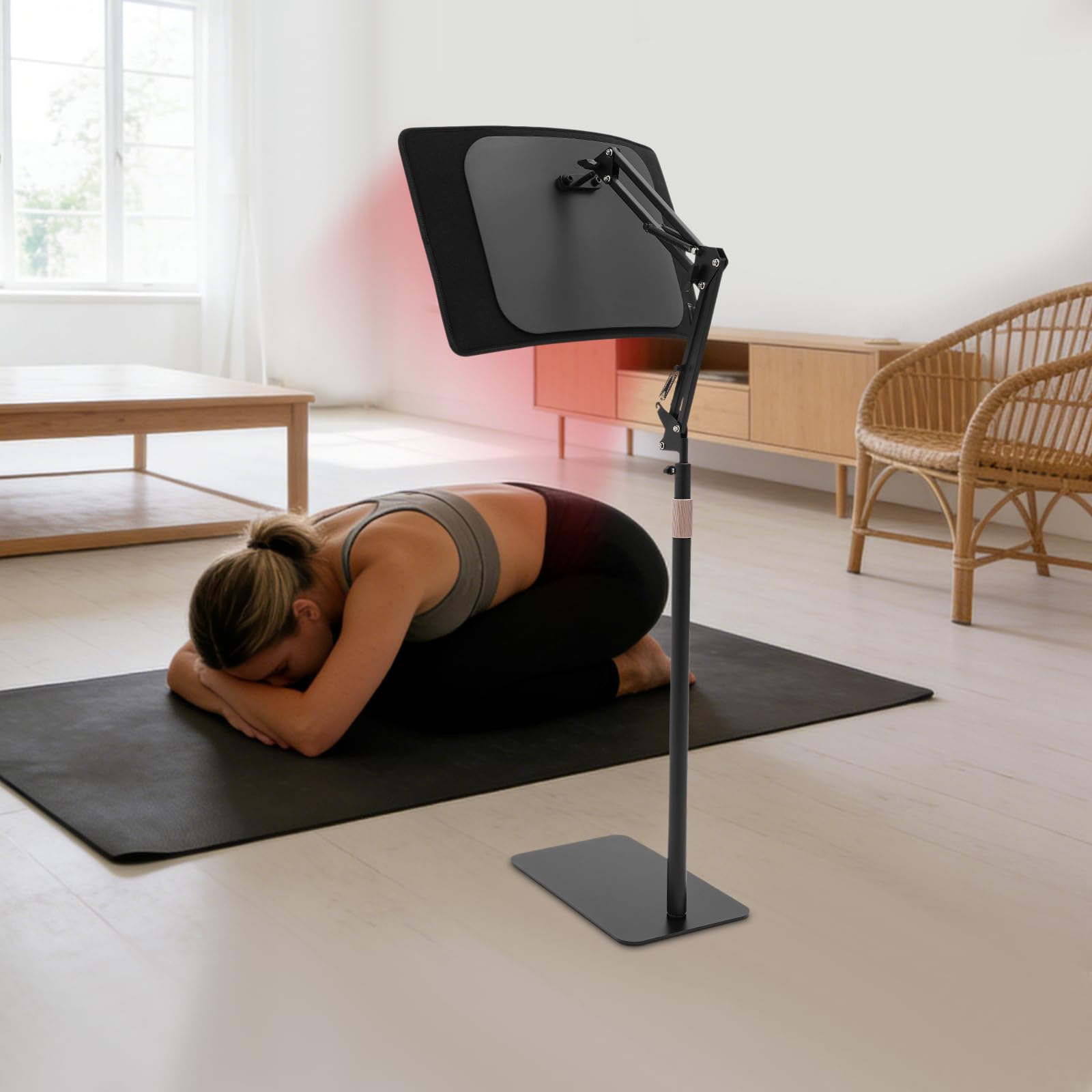 Lámpara de luz roja para cara y cuerpo, 850 nm y 660 nm, dos longitudes de onda, lámpara infrarroja, dispositivo de terapia con soporte ajustable y gafas protectoras (lámpara sin función de