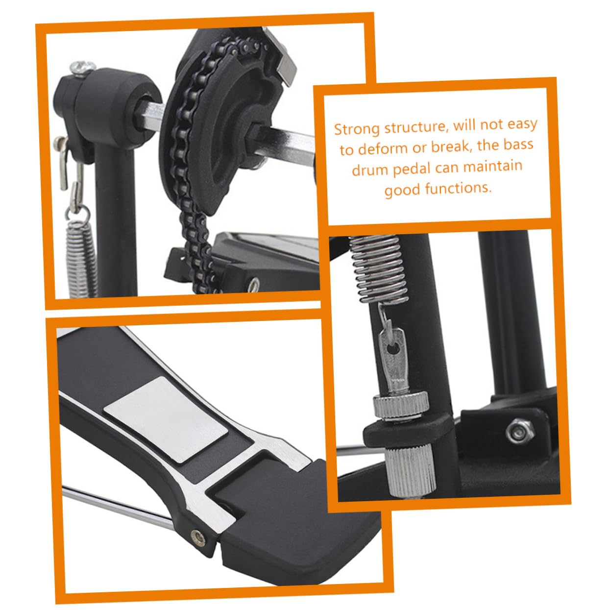 ibasenice Pédale de Grosse Caisse Remplacement Professionnel Pédale de Batterie Structure Robuste Accessoire de Percussion pour Drum Kit | Bavure, Structure Robuste, Design Classique, Accessoire D’entraînement pour Batterie