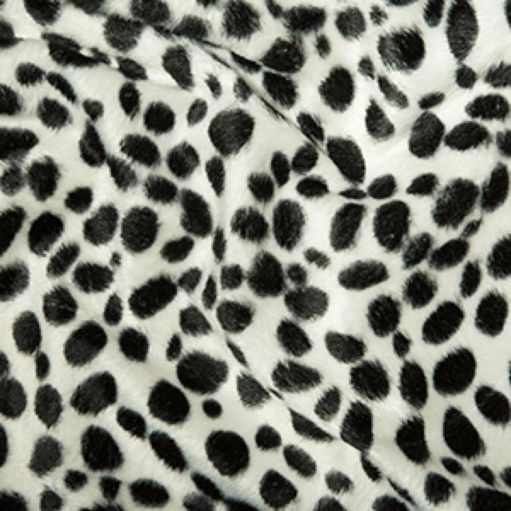 Animal Skin Print Velboa Faux Fur Velour Pony Skin 145cm Wide (Price Per Metre) (Dalmatian)