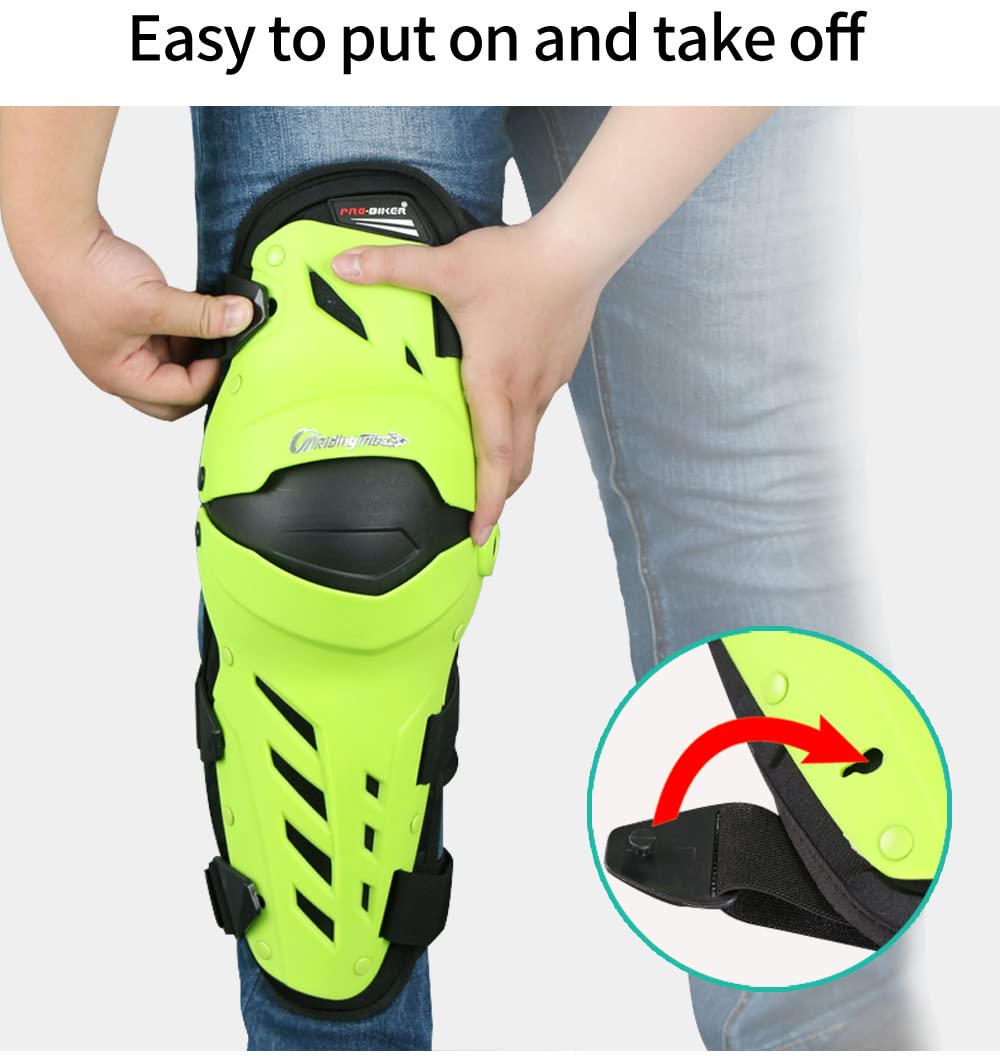 Riding Tribe Motorcycle Knee Pads 4Pcs Adults Alloy Steel Motorcycle ATV Motocross Elbow Knee Shin Guards Protector Motocross Racing Knee