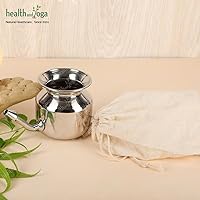 Vista 8 de HealthAndYoga SteloKleen - Olla Neti de acero inoxidable para congestión sinusal (JalNeti ayurvédica)