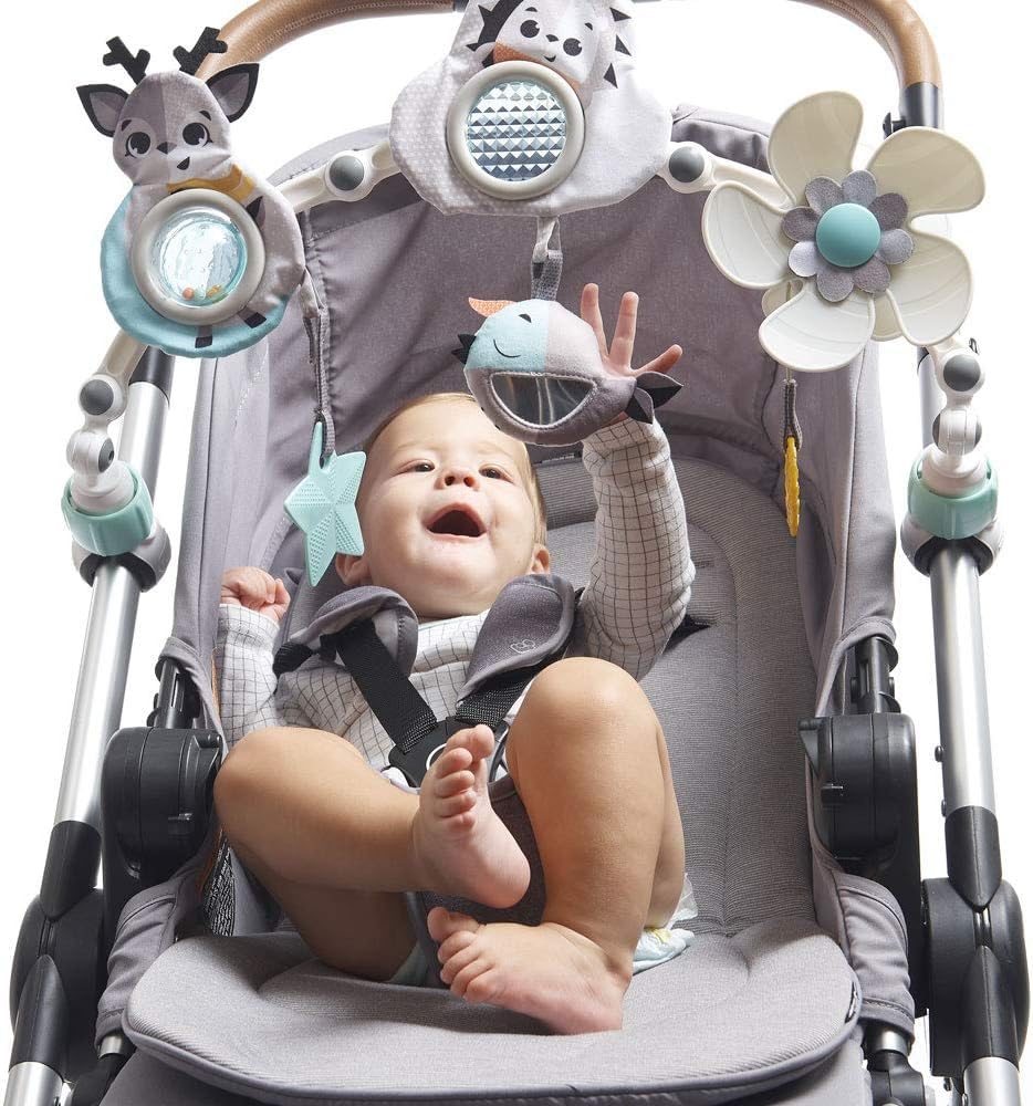 Tiny Love Arche d’activité Sunny Stroll avec Hochets, dès la Naissance, Clips de Fixation Universels Compatibles avec toutes les Poussettes ou Landaus, Collection Black & White - 4