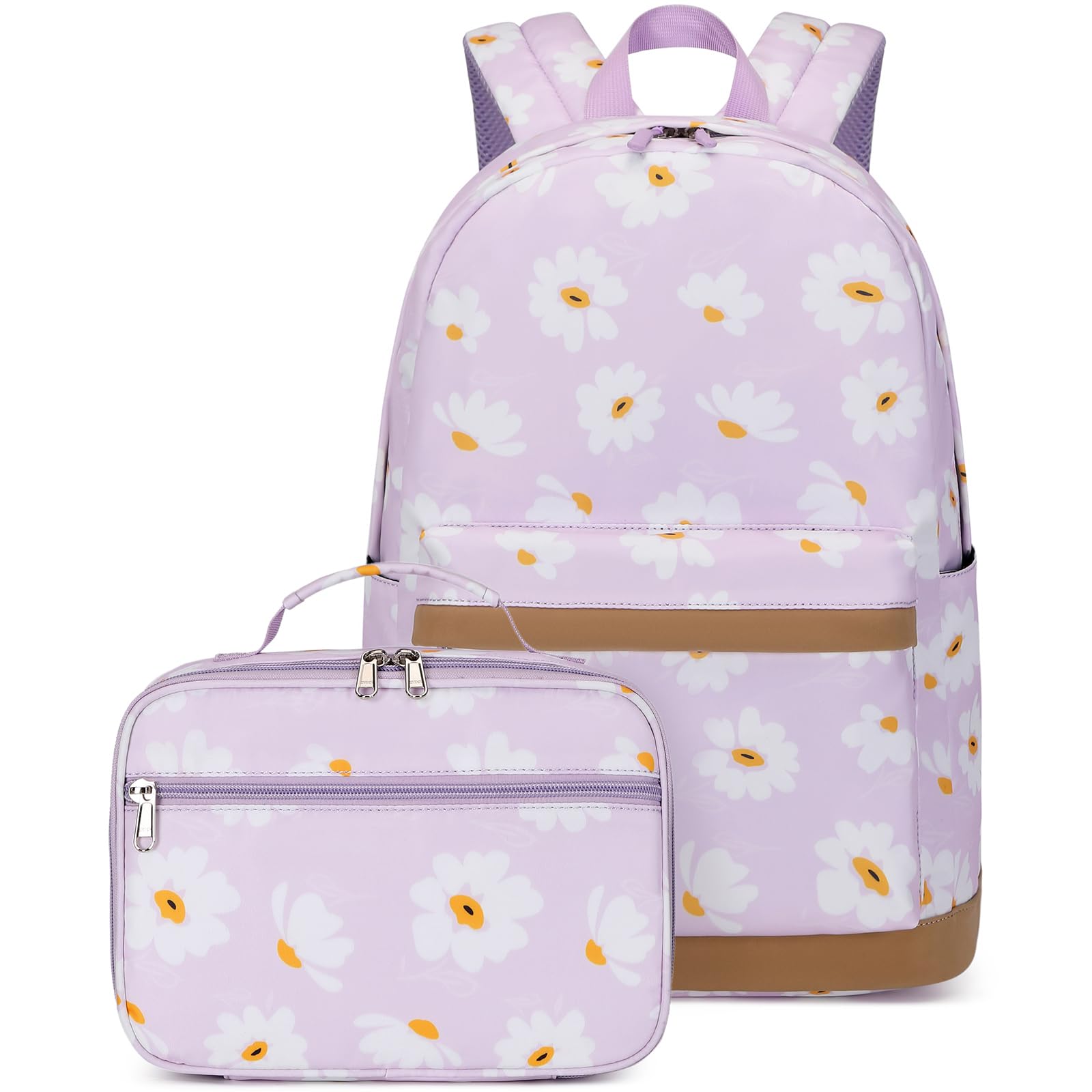 Joyfulife School Backpack for Girls Backpack with Lunch Box Lightweight Water Resistant Bookbags Set