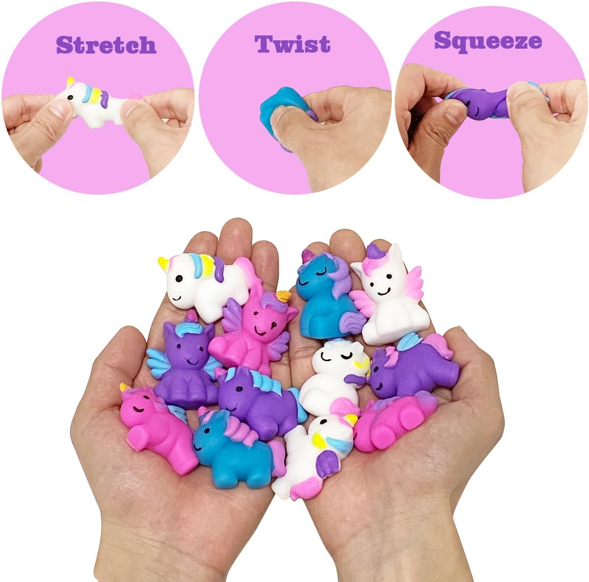 Jofan 24 PCS Unicorn Mochi Squishy Toys with Valentines Cards for Kids Valentines Day School Class Classroom Gifts Prizes Party Favors