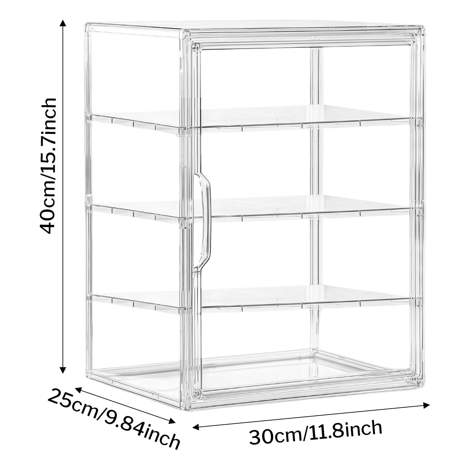 Luftdichte Acryl-Gebäckbox – 4-stöckiger C-Brotnizer, Lebensmittel-Präsentationsbehälter für Kekse, Bals und Sandwiches, ideal für Küche, Café und Arbeitsfläche