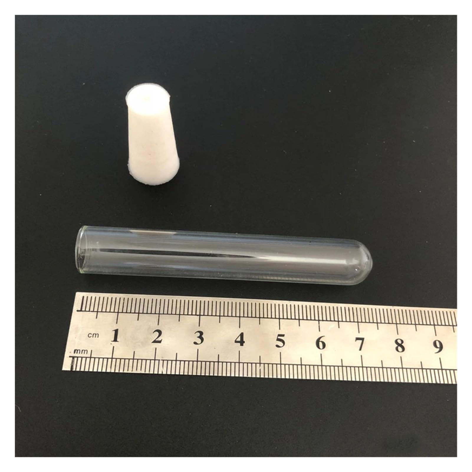 Confezione da 50 provette in vetro da 12 x 75 mm con tappo in gel di silice, per laboratorio, vetreria, laboratorio, provette in vetro con tappo