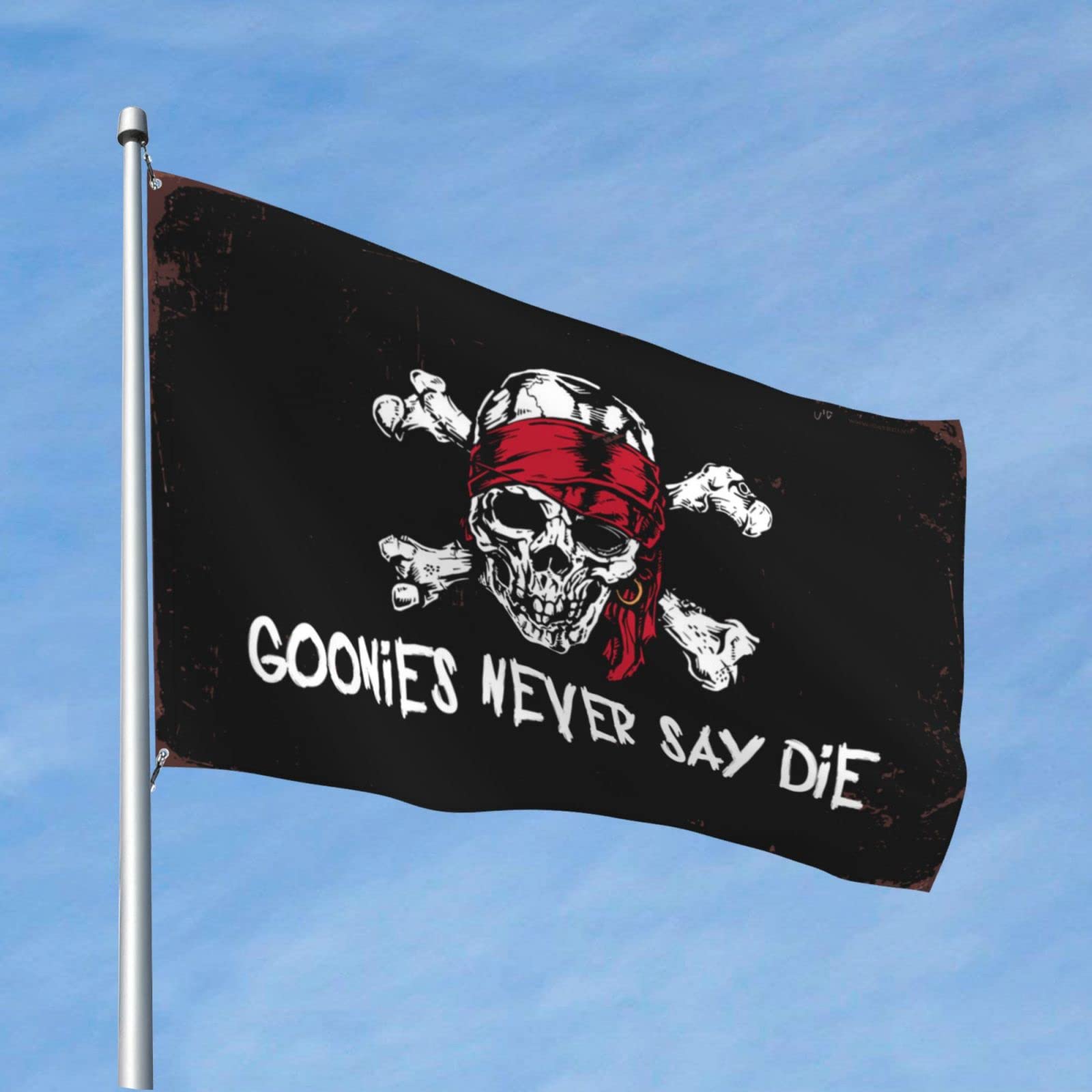 College Dorm Decor Funny Goonies Never Say Die Flag Bedroom Decor For Men Winter Garden Flags(60X90CM)