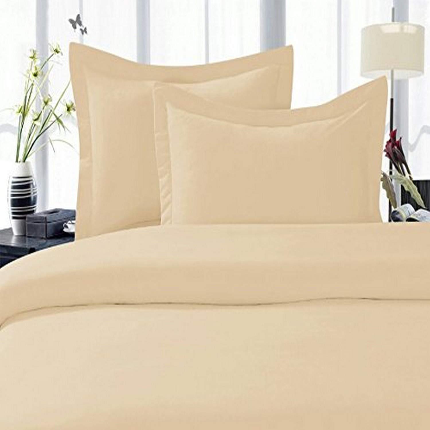 Parure de lit égyptienne crème pour transformer votre chambre en suite d'hôtel