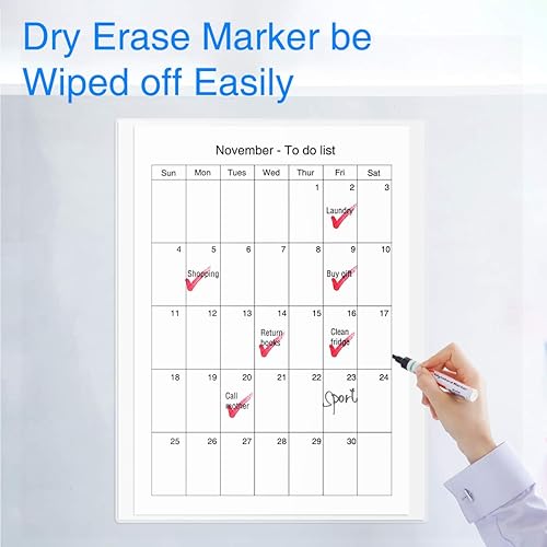 Miniatura 7 de HIIMIEI Marcos magnéticos de fotos para refrigerador de 8.5 x 11 pulgadas, paquete de 4 marcos de fotos para refrigerador, bolsillo para fotos,