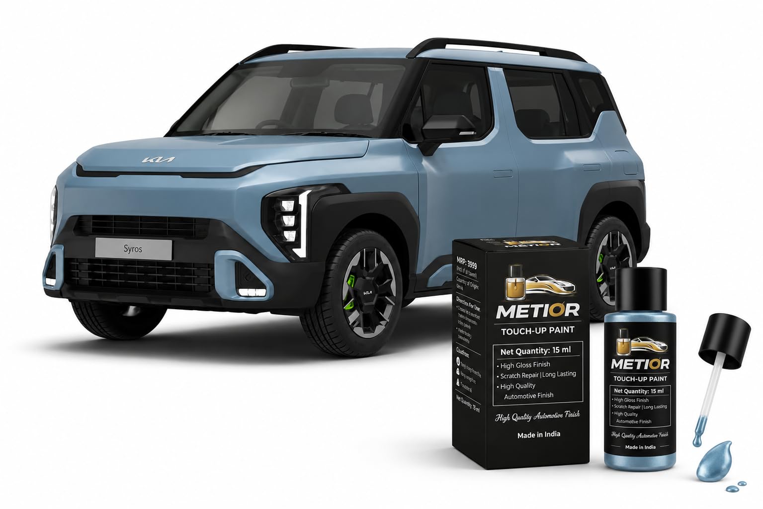 KIA Syros Frost Blue (EBB) Touch Up Paint Pen | OEM Factory Color Match | Premium Scratch Remover | Quick Dry Finish | Stone Chip & Minor Damage Repair | DIY Automotive Touch Up | 18ml | Frost Blue (EBB)-image-20