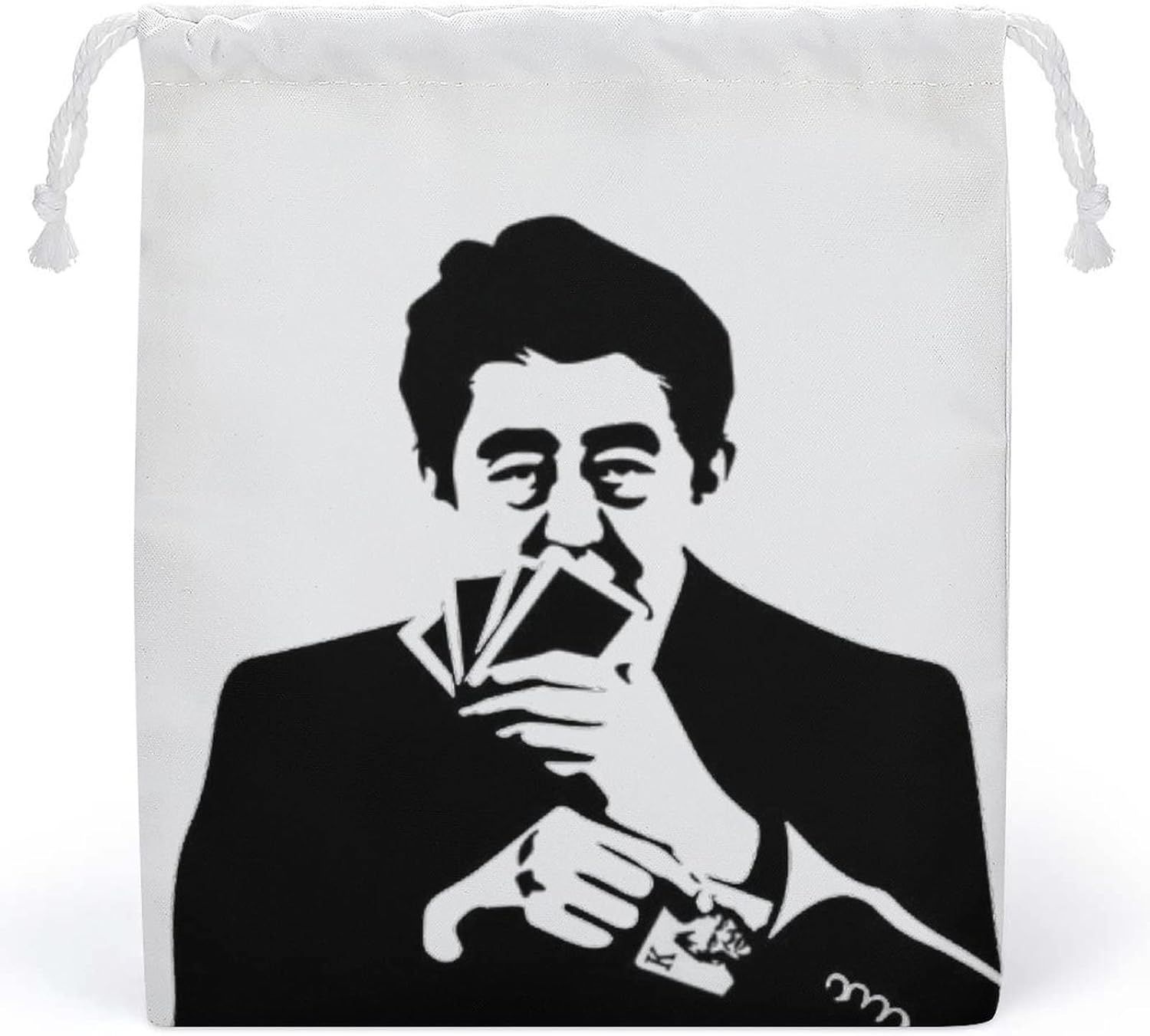 299円 高評価なギフト 安倍晋三 はんぎょどん 巾着袋 収納袋 ジュエリーポーチ アクセサリー ラッピング プレゼント用 保存袋 旅行 小物収納 携帯用 25cm