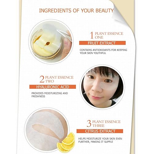 Miniatura 6 de BIOAQUA 60PCS Máscara de Ojos Esencia de Limón Extracto de Fruta Hidratante Levante Reafirmante Anti-Envejecimiento Anti-Hinchazón Círculos Oscuros