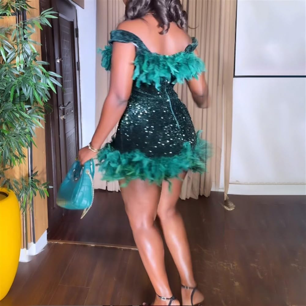 Amazon.com: GHAKKE Women's Plus Size Sparkle Glitter Sequin Dress Sexy  Feather Sleeveless Off Shoulder Bodycon Party Cocktail Mini Dress (Color :  Black, Size : 3X-Large) : Clothing, Shoes & Jewelry