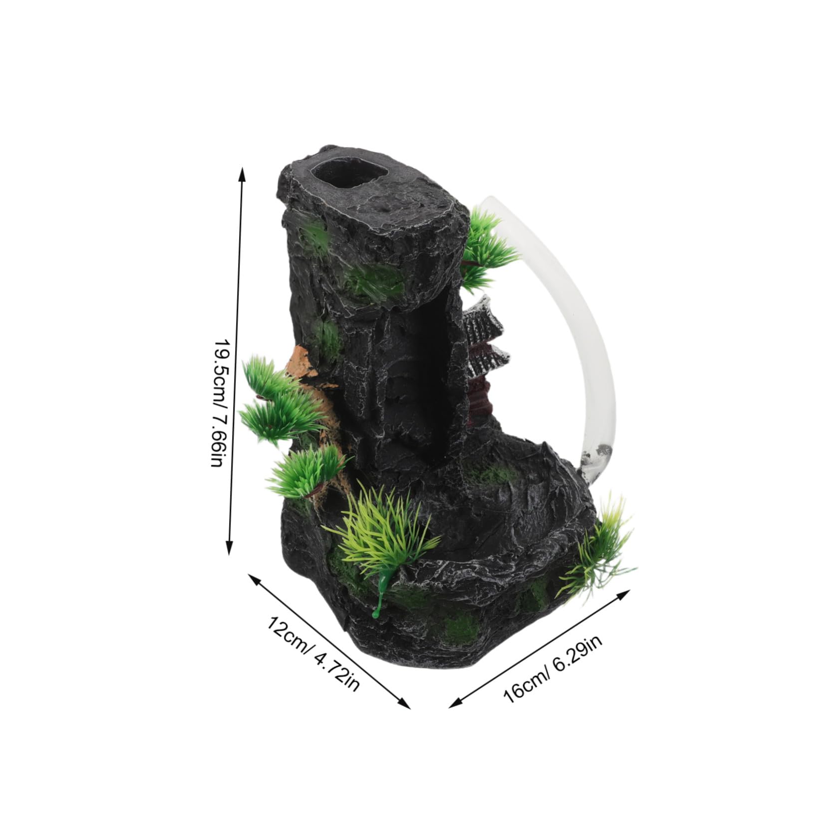 TOYANDONA Aquarium-Dekoration aus Kunstharz mit Fließendem Sand-Wasserfall für Innenbereiche Ornament als Versteck für Fische und Natürliche Landschaftsdekoration für Aquarien