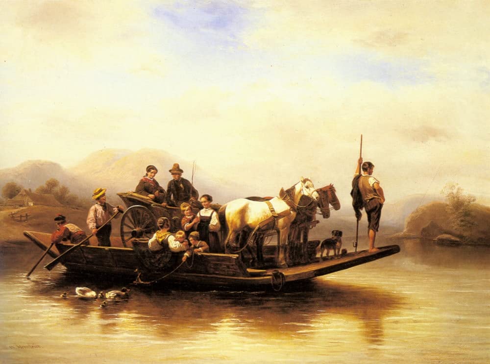 Gravures la traversée en ferry Wilhelm Alexander Meyerheim cadeau idéal pour passionné d'art 60x90 - 5